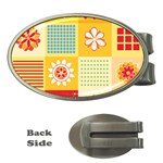 Abstract Flowers And Circle Money Clips (Oval)  Front