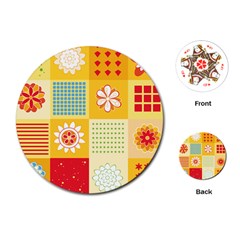 Abstract Flowers And Circle Playing Cards Single Design (round) by DinzDas