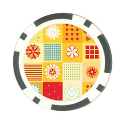 Abstract Flowers And Circle Poker Chip Card Guard (10 Pack) by DinzDas