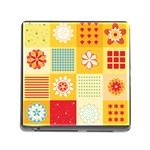 Abstract Flowers And Circle Memory Card Reader (Square 5 Slot) Front