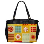 Abstract Flowers And Circle Oversize Office Handbag Front