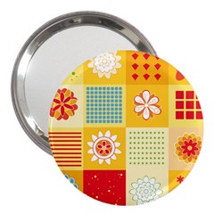 Abstract Flowers And Circle 3  Handbag Mirrors by DinzDas