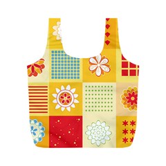 Abstract Flowers And Circle Full Print Recycle Bag (m) by DinzDas