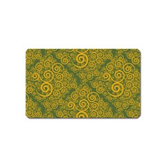 Abstract Flowers And Circle Magnet (name Card) by DinzDas