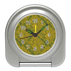 Abstract Flowers And Circle Travel Alarm Clock by DinzDas