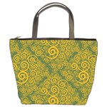 Abstract Flowers And Circle Bucket Bag Front