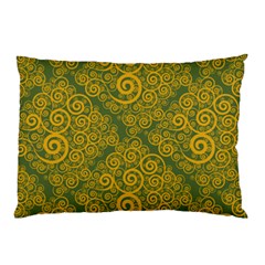 Abstract Flowers And Circle Pillow Case by DinzDas