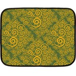 Abstract Flowers And Circle Fleece Blanket (Mini) 35 x27  Blanket