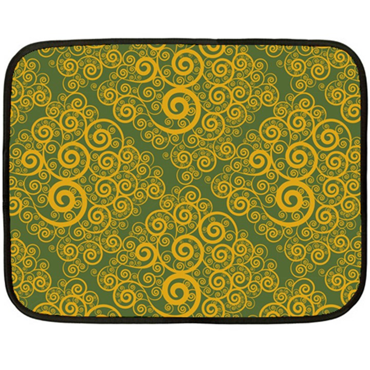 Abstract Flowers And Circle Fleece Blanket (Mini)