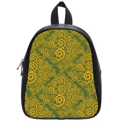 Abstract Flowers And Circle School Bag (small) by DinzDas