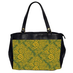 Abstract Flowers And Circle Oversize Office Handbag (2 Sides) by DinzDas