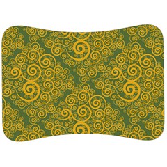 Abstract Flowers And Circle Velour Seat Head Rest Cushion by DinzDas