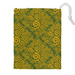 Abstract Flowers And Circle Drawstring Pouch (5xl) by DinzDas