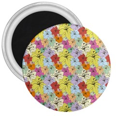 Abstract Flowers And Circle 3  Magnets by DinzDas