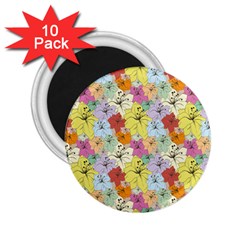 Abstract Flowers And Circle 2 25  Magnets (10 Pack)  by DinzDas