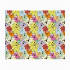 Abstract Flowers And Circle Small Glasses Cloth by DinzDas