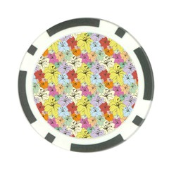 Abstract Flowers And Circle Poker Chip Card Guard (10 Pack) by DinzDas