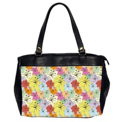 Abstract Flowers And Circle Oversize Office Handbag (2 Sides) by DinzDas