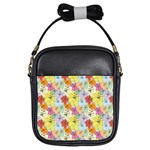 Abstract Flowers And Circle Girls Sling Bag Front