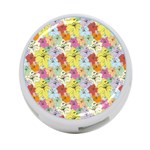 Abstract Flowers And Circle 4-Port USB Hub (Two Sides) Front