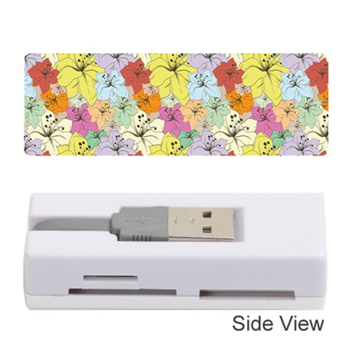 Abstract Flowers And Circle Memory Card Reader (Stick)