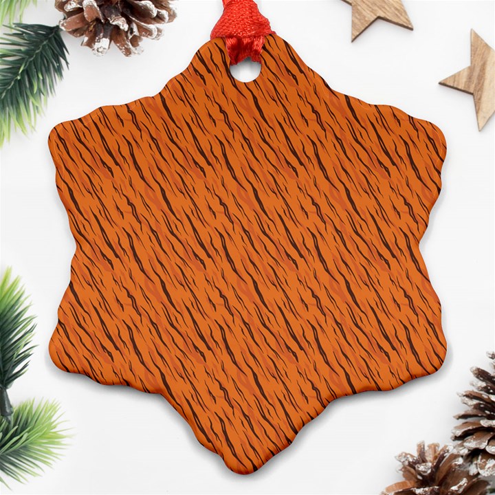 Animal Skin - Lion And Orange Skinnes Animals - Savannah And Africa Ornament (Snowflake)