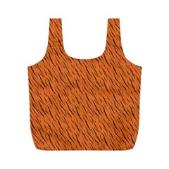 Animal Skin - Lion And Orange Skinnes Animals - Savannah And Africa Full Print Recycle Bag (m) by DinzDas