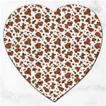 Animal Skin - Brown Cows Are Funny And Brown And White Jigsaw Puzzle (Heart) Front