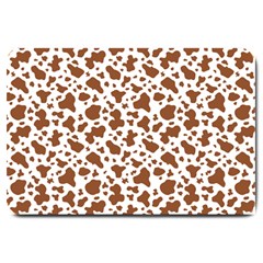 Animal Skin - Brown Cows Are Funny And Brown And White Large Doormat  by DinzDas