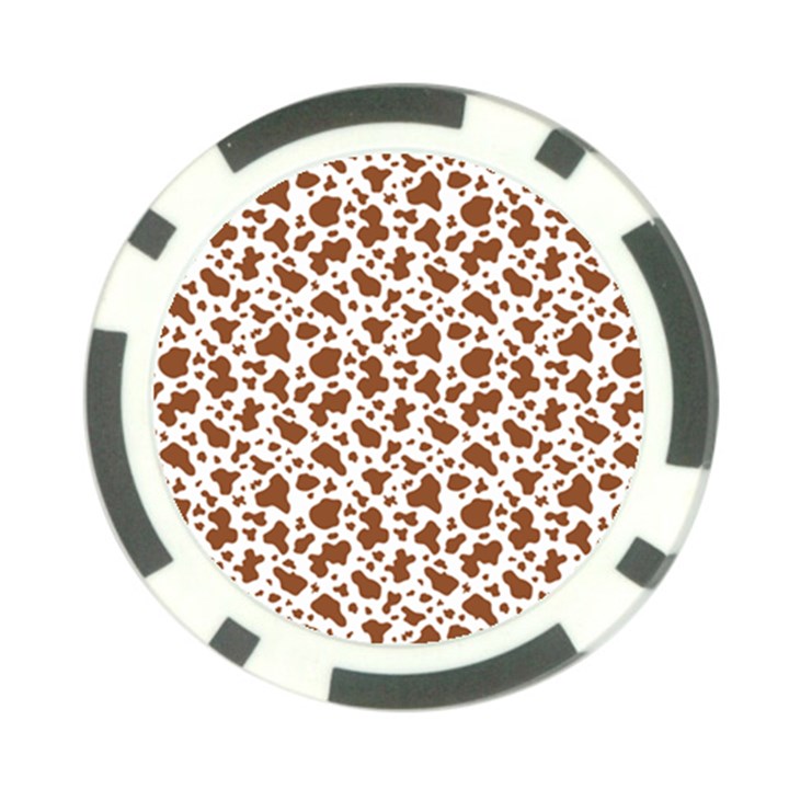 Animal Skin - Brown Cows Are Funny And Brown And White Poker Chip Card Guard