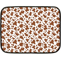 Animal Skin - Brown Cows Are Funny And Brown And White Double Sided Fleece Blanket (mini)  by DinzDas