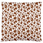 Animal Skin - Brown Cows Are Funny And Brown And White Large Cushion Case (One Side) Front