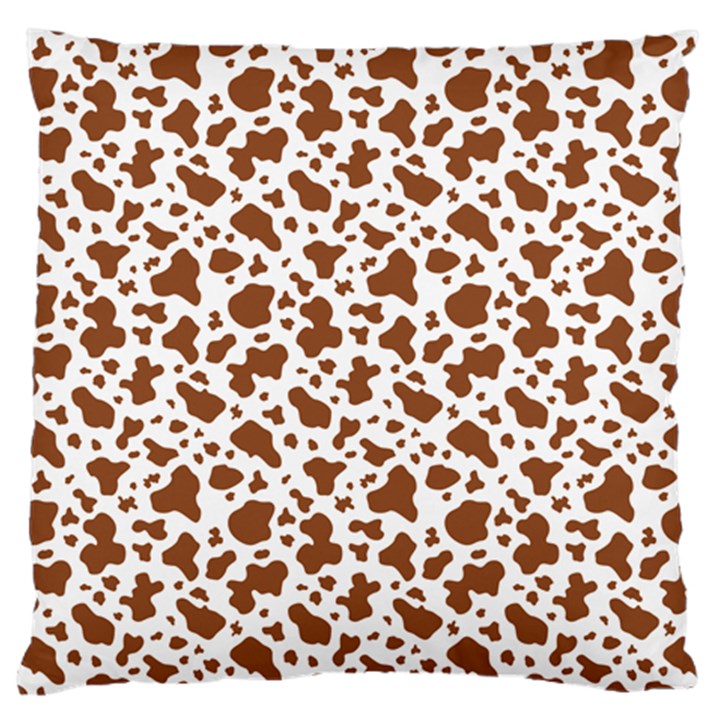 Animal Skin - Brown Cows Are Funny And Brown And White Large Cushion Case (One Side)