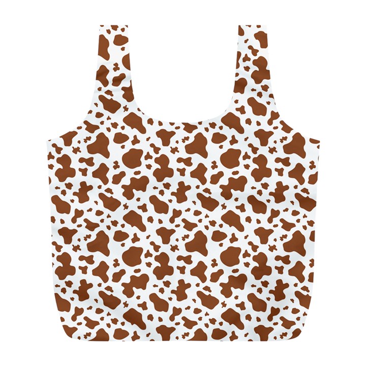 Animal Skin - Brown Cows Are Funny And Brown And White Full Print Recycle Bag (L)