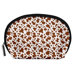 Animal Skin - Brown Cows Are Funny And Brown And White Accessory Pouch (large) by DinzDas