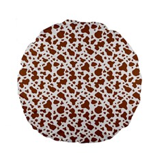 Animal Skin - Brown Cows Are Funny And Brown And White Standard 15  Premium Flano Round Cushions by DinzDas