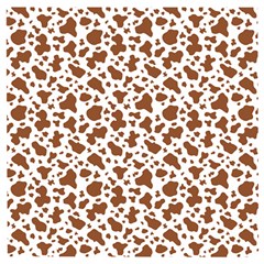 Animal Skin - Brown Cows Are Funny And Brown And White Wooden Puzzle Square by DinzDas