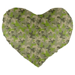 Camouflage Urban Style And Jungle Elite Fashion Large 19  Premium Flano Heart Shape Cushions by DinzDas