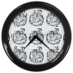 Monster Party - Hot Sexy Monster Demon With Ugly Little Monsters Wall Clock (Black) Front