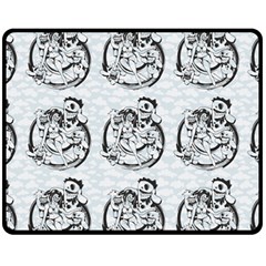 Monster Party - Hot Sexy Monster Demon With Ugly Little Monsters Fleece Blanket (medium)  by DinzDas