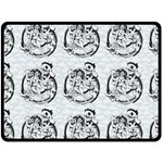 Monster Party - Hot Sexy Monster Demon With Ugly Little Monsters Double Sided Fleece Blanket (Large)  80 x60  Blanket Back