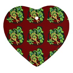 Monster Party - Hot Sexy Monster Demon With Ugly Little Monsters Heart Ornament (two Sides)