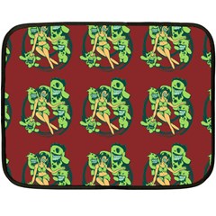 Monster Party - Hot Sexy Monster Demon With Ugly Little Monsters Double Sided Fleece Blanket (mini)  by DinzDas