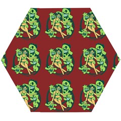 Monster Party - Hot Sexy Monster Demon With Ugly Little Monsters Wooden Puzzle Hexagon by DinzDas