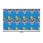 Monster And Cute Monsters Fight With Snake And Cyclops Business Card Holder Front