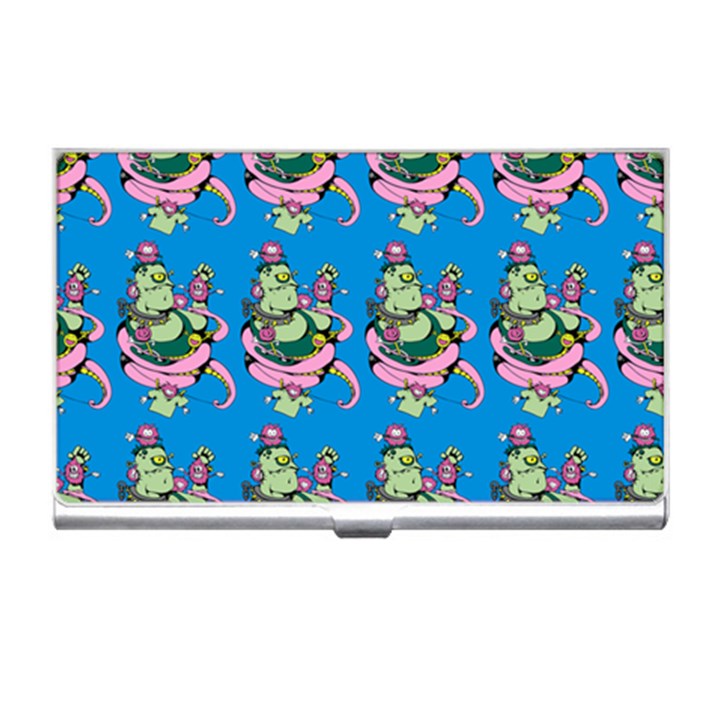 Monster And Cute Monsters Fight With Snake And Cyclops Business Card Holder