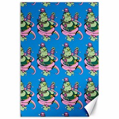 Monster And Cute Monsters Fight With Snake And Cyclops Canvas 12  X 18  by DinzDas