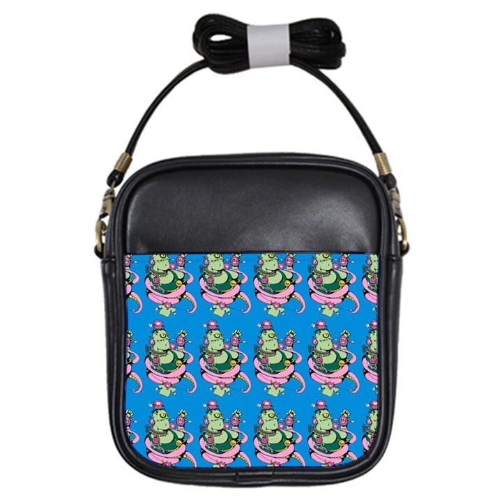 Monster And Cute Monsters Fight With Snake And Cyclops Girls Sling Bag