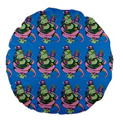 Monster And Cute Monsters Fight With Snake And Cyclops Large 18  Premium Round Cushions by DinzDas