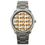 Love And Flowers And Peace Fo All Hippies Sport Metal Watch Front